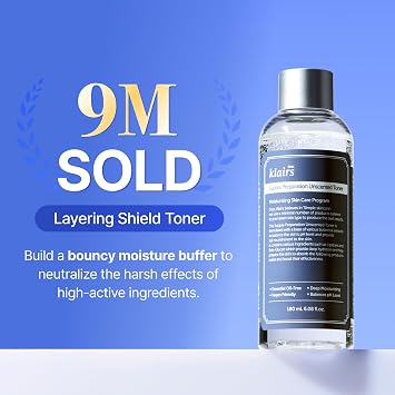 DearKlairs Unscented Toner | Hyaluronic Acid Korean Toner for Sensitive Skin, Skin Flooding & High-Active Layering, Vegan, Essential Oil Free, Ethanol Free, 6.08 fl oz