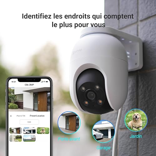 EZVIZ Wifi Outdoor Security Cameras Wired, CCTV Camera Systems, C8c 2MP 2PC - 8