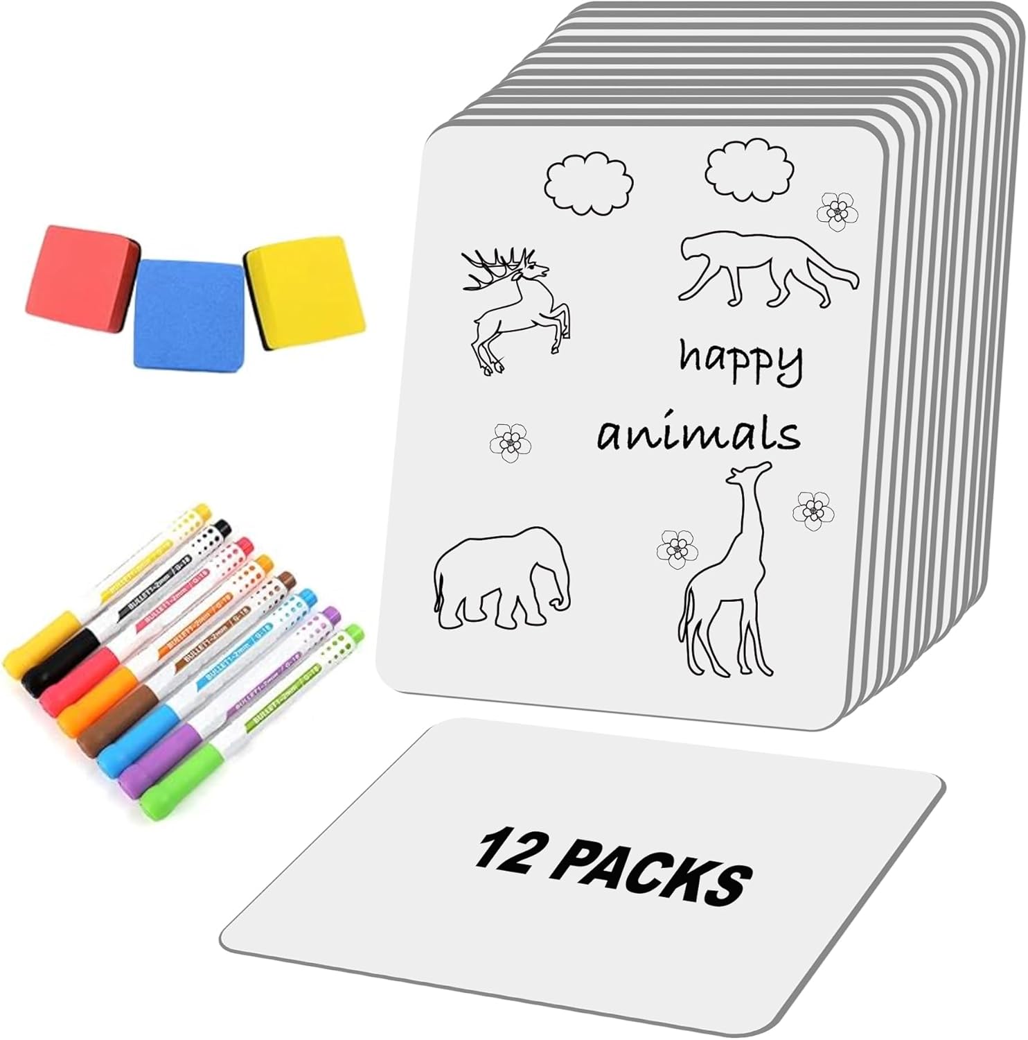 Small White Board, Dry Erase LapBoards 9''x 12'' Mini Board Double Sided Portable LapBoards for Students Teachers School Supplies (12 White Boards)