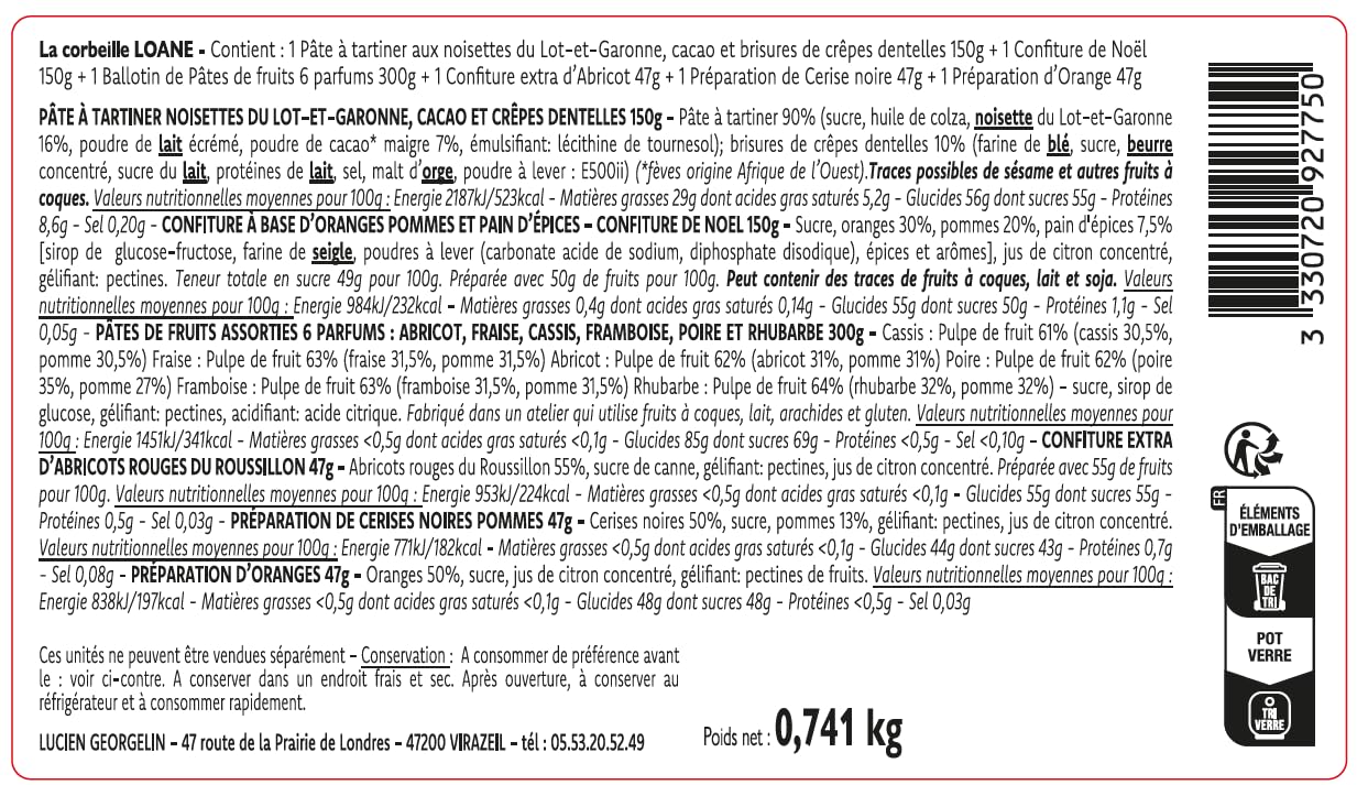 Lucien Georgelin Coffret Cadeau Loane 741g | À Offrir