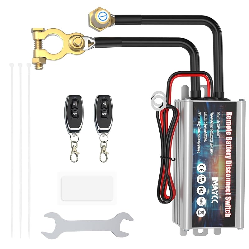 Chave Geral de Bateria IMAYCC 12 V 120 A com Controle Remoto – 1 unidade