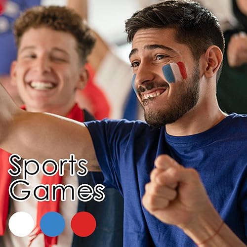 Miniatura 3 de Pintura facial en barra de 3 colores, azul, blanco, rojo, bandera roja, para béisbol, fútbol, Halloween, accesorios de vampiro, bromista, payaso,