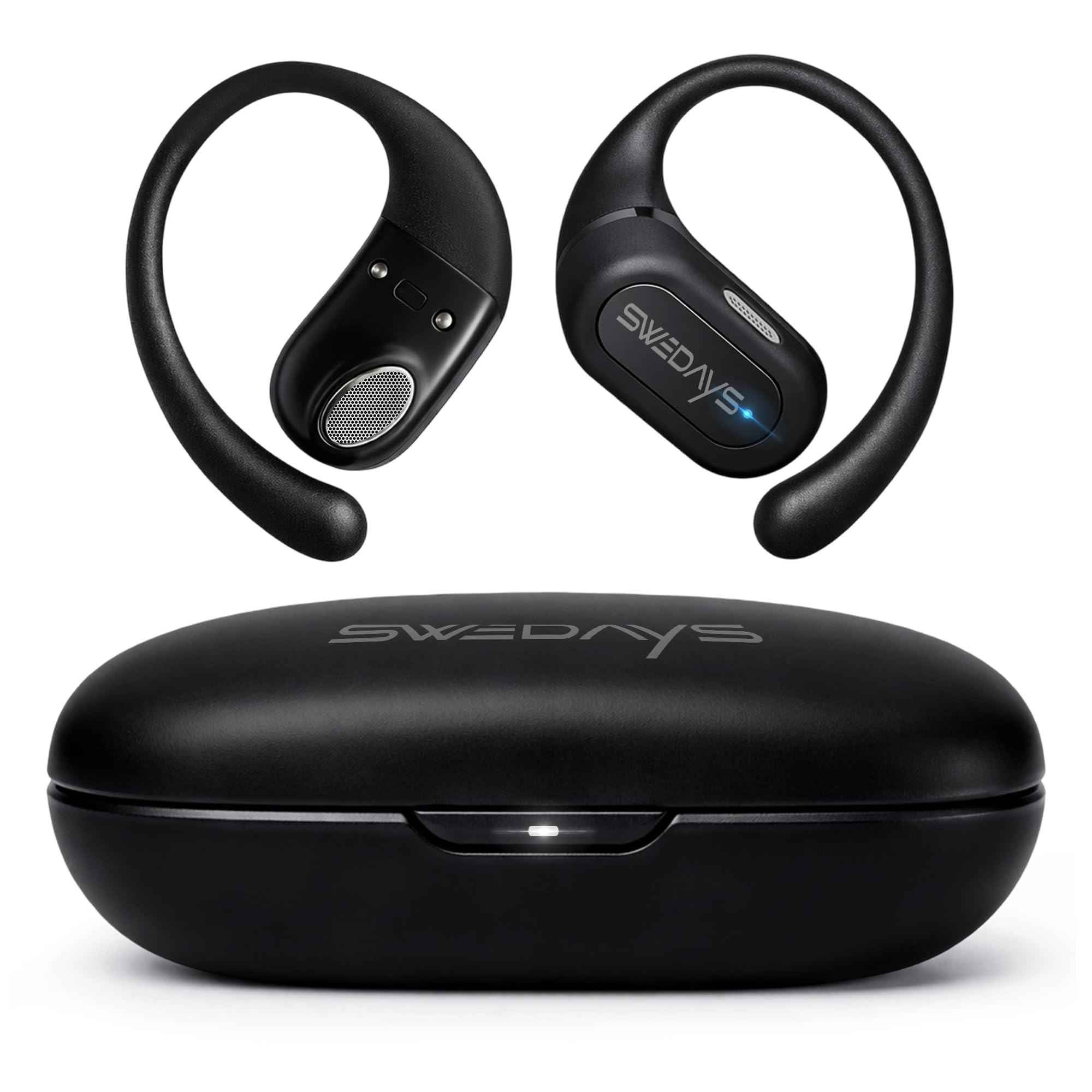 Open-Ear Kopfhörer mit Ohrbügel, Kabellose Bluetooth Kopfhörer Sport mit ENC Noise Cancelling Mic, 40h Akku, IPX5 Wasserfest für Radfahren, Wandern, Laufen & Fitness
