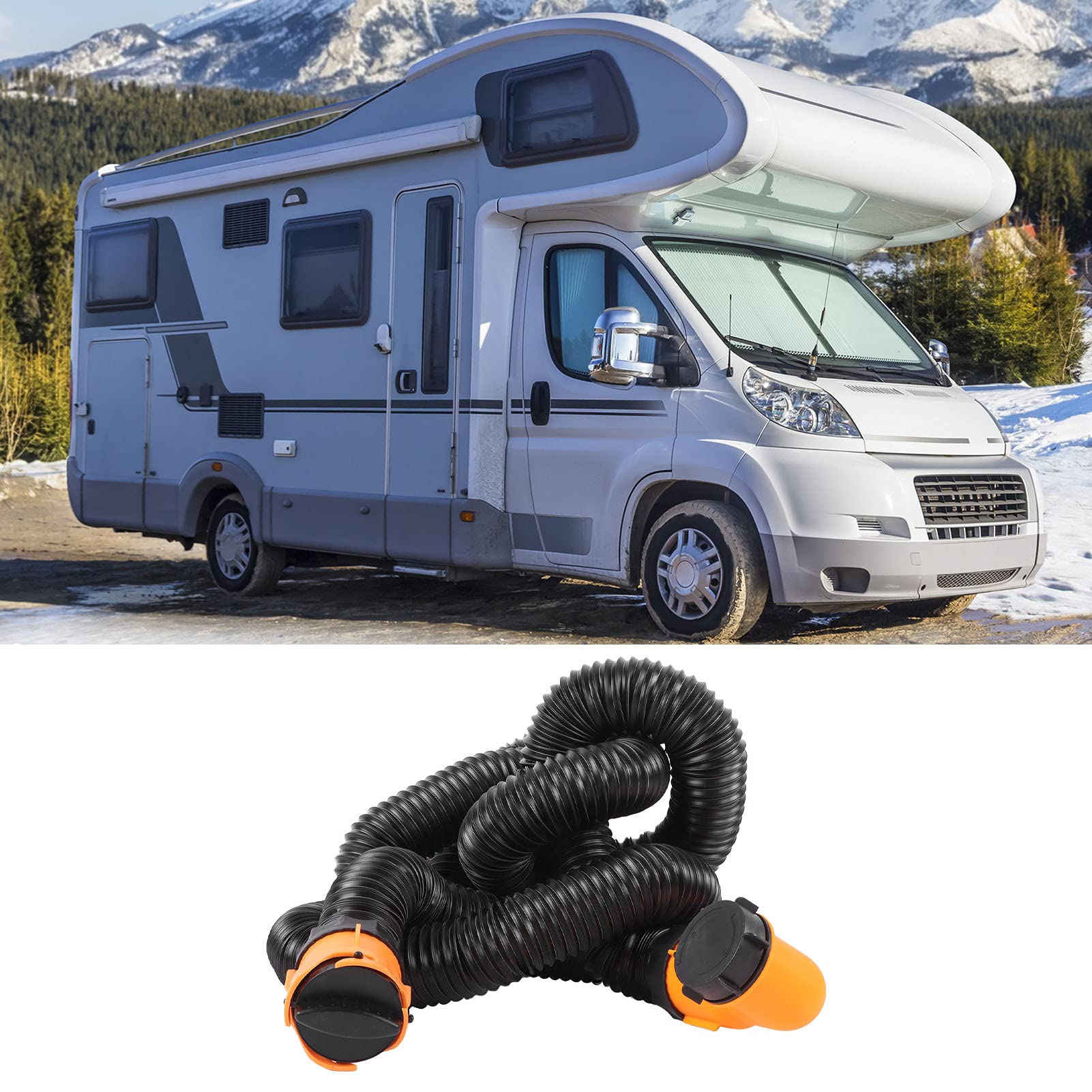 Tubo di scarico per scarico camper, kit tubo per fognatura lungo 15 piedi con raccordo adattatore girevole per camper camper