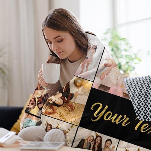 Miniatura 5 de Artsadd Manta personalizada con texto, manta personalizada con 15 fotos, regalos conmemorativos, cumpleaños, aniversario, personalizada con mi