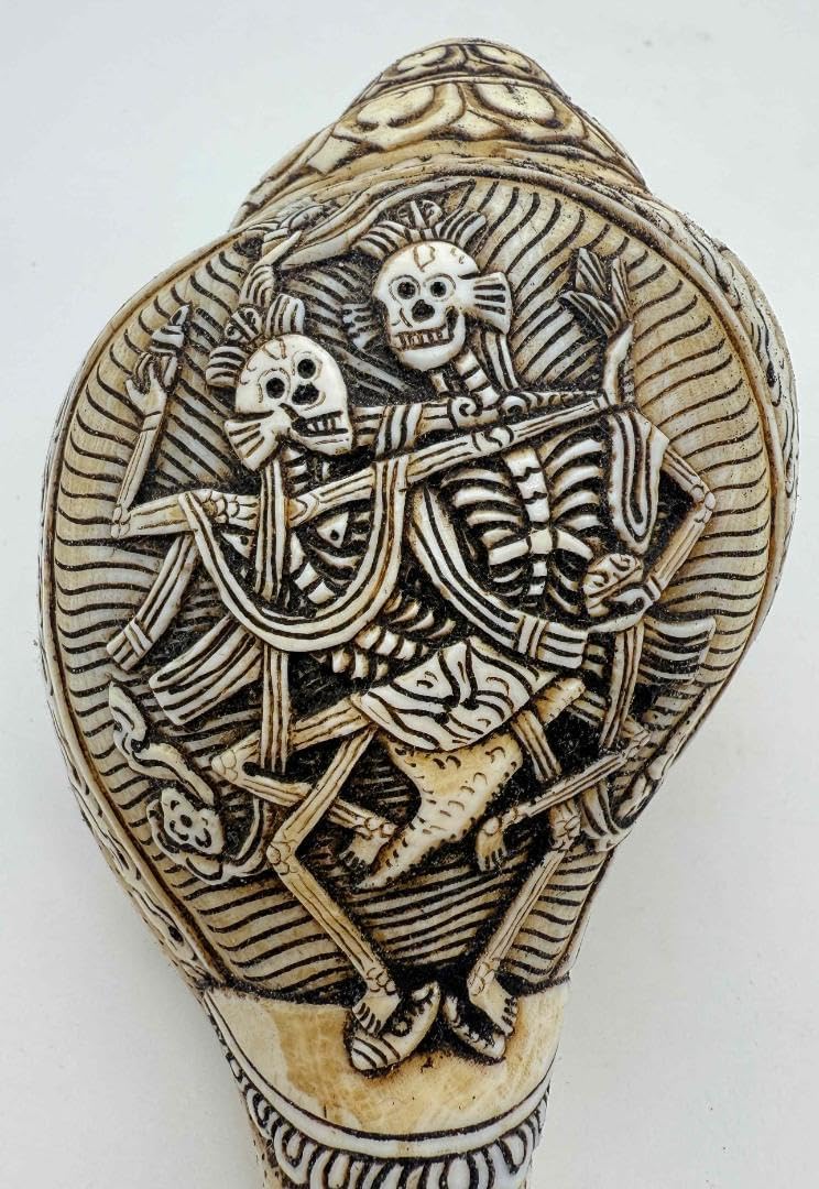 チベット密教法具 法螺貝（シャンカ）チティパティ-2 宗教法具