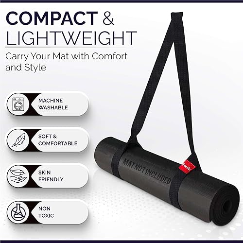 Miniatura 3 de Correas para esterilla de yoga 2 en 1  Algodón  Correas antideslizantes ajustables para yoga, pilates, estiramiento, para llevar esteras