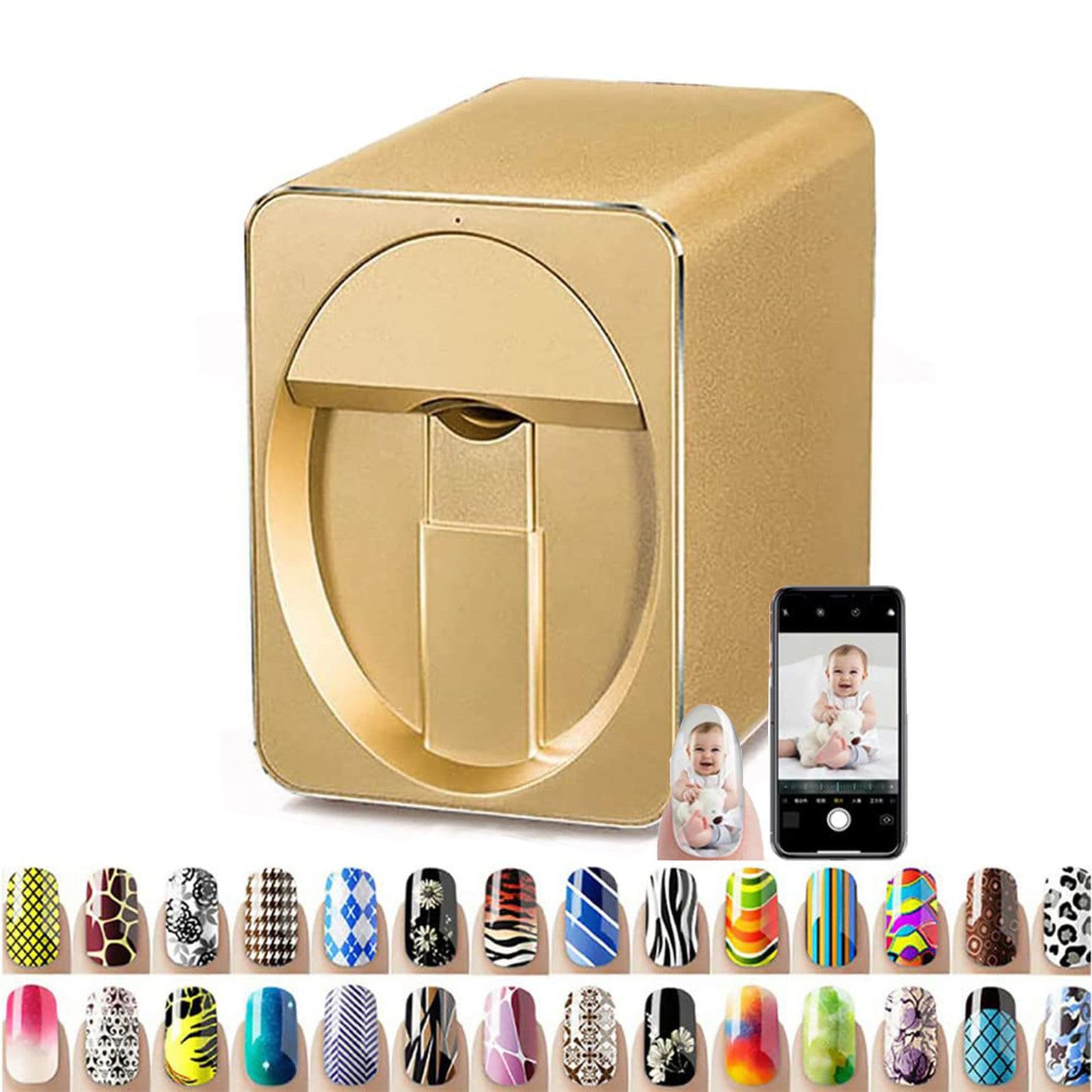3D Nail Printer Machine Support WiFi/DIY, Digital Mobile Nail Art Printer-Portable Nail Painting Machine 30s Done, Printing and Rying as One, Over 1000 Pictures,for Beauty & Personal Care,D