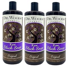 Dr Woods Raw Liquid Black Soap Body Wash for Men and Women Gentle Exfoliant Natural Cleanser for Face