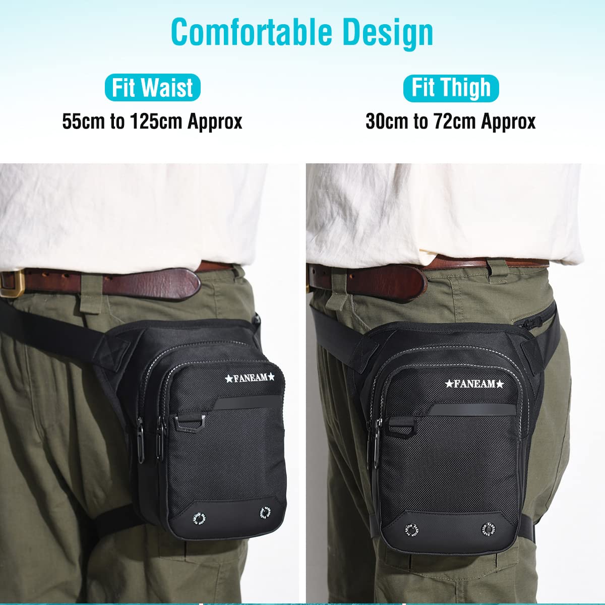 Borsa Da Gamba Per Moto, Borsa Multifunzionale Con 4 Tasche Marsupioborsa Da Cintura Impermeabile Per Uomo E Donna Borsa Tattica Da Gamba Per Ciclismo Arrampicata Escursionismo Nera 95231639