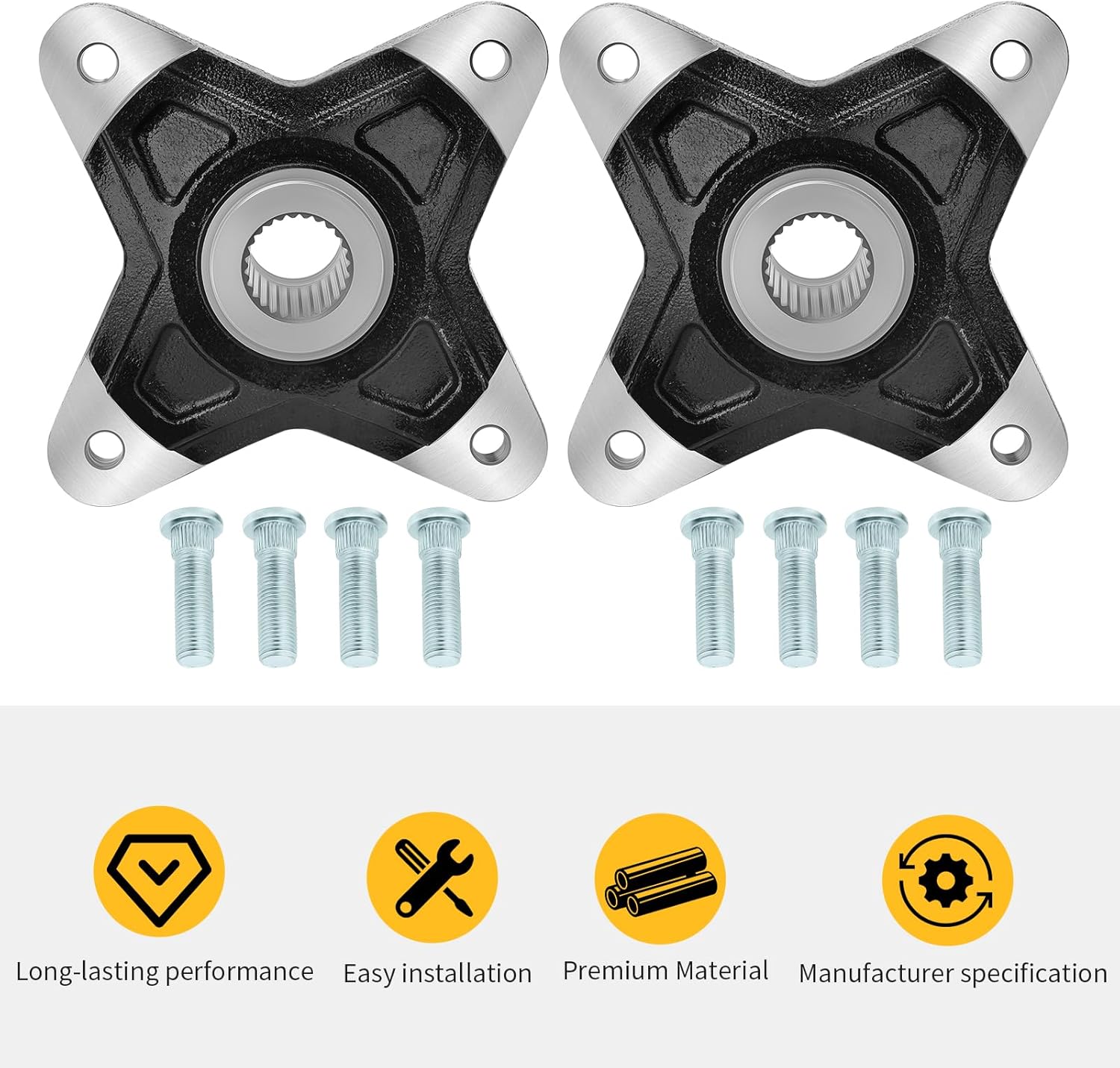 M MATI 2PCS Rear Wheel Hubs & Bolts for Polaris RZR 900 4 E-PS 2011-2014 RZR 900 XP 4 2011-2013 5137278 - Image 6