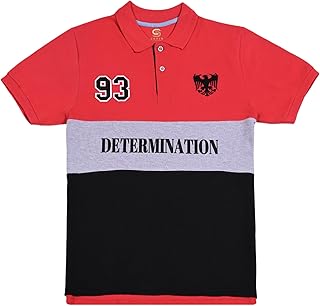 قميص بولو بتصميم عصري للرجال من سوتيكس، باكمام قصيرة مع تطريز، مربع عريض، مقاس اكس لارج، أحمر ورمادي وأسود