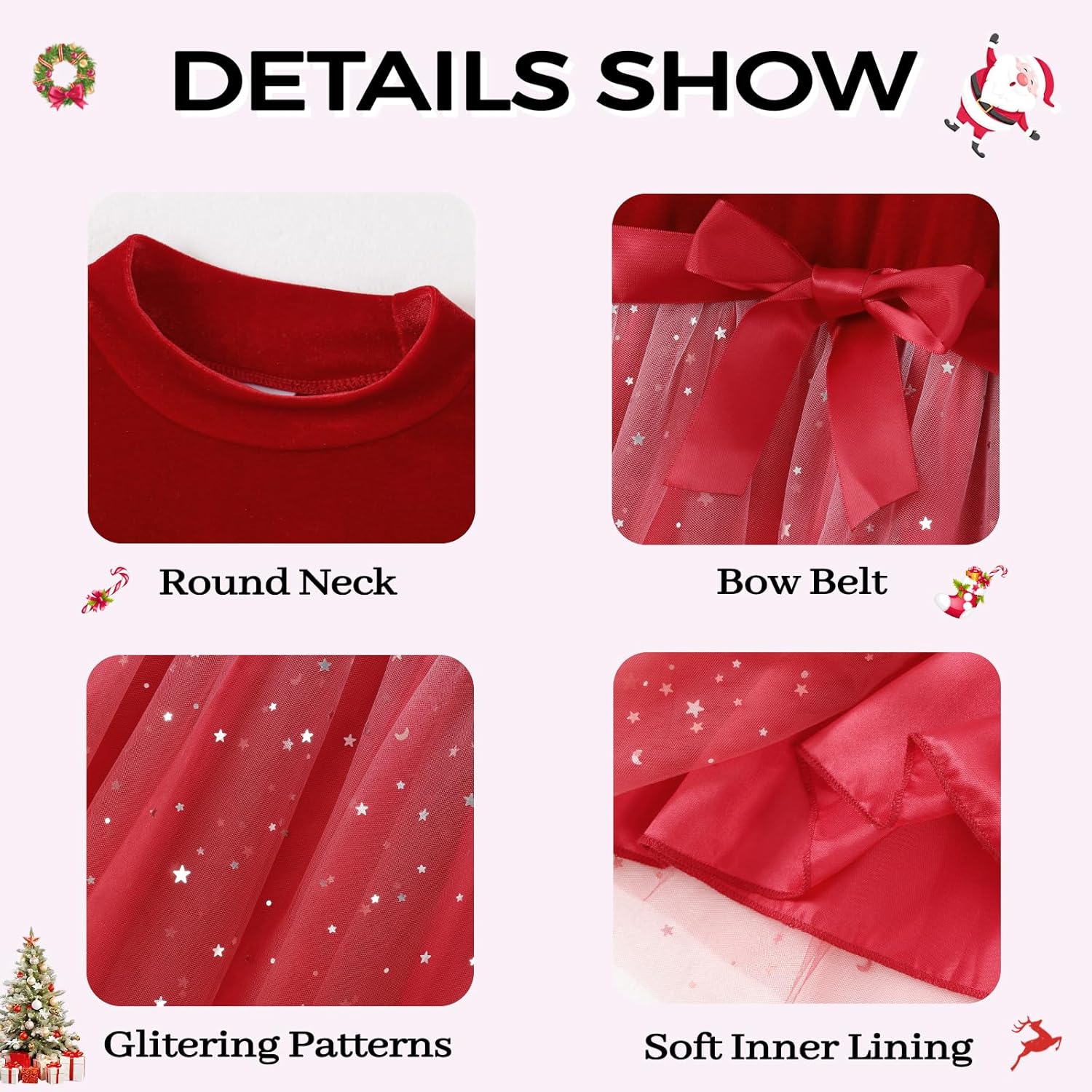 Girls Dress Velvet Long Sleeve Tutu Dress Kids Sparkly Sequin Tulle Holiday Party Casual Princess Dresses 3-8Y - Image 6