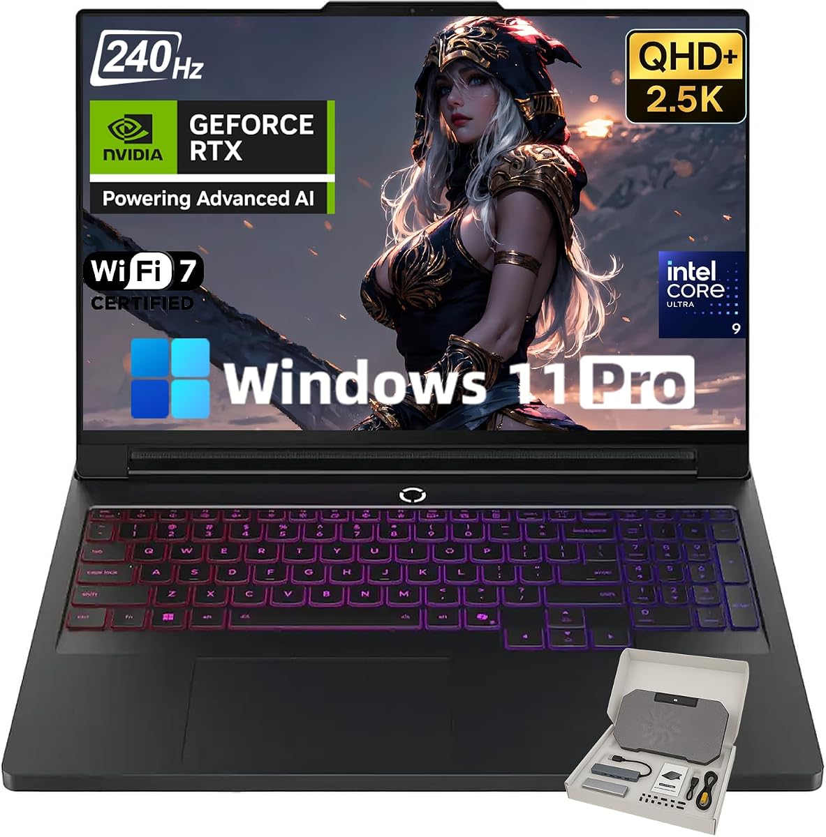 Computadora portátil para juegos Lenovo Legion Pro 7i OLED de 16" - Intel Ultra 9 275HX • RTX 5080 16GB GDDR7 • Pantalla de 16" 240Hz • KB retroiluminado • Wi-Fi 7 • Windows 11 Pro (64GB RAM | 1TB SSD)