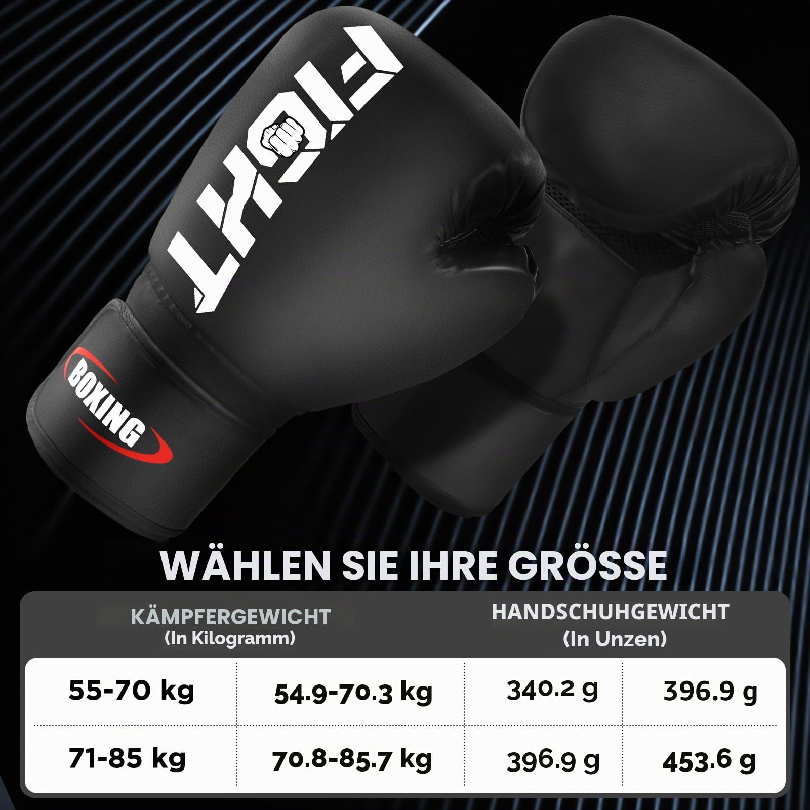 Boxhandschuhe, Muay Thai Kickboxen Sparring für Lange Haltbarkeit, Männer und Frauen Kickboxhandschuhe für Kampfsport, MMA, Sparring, Muay Thai und Boxen,12oz,14oz,16oz