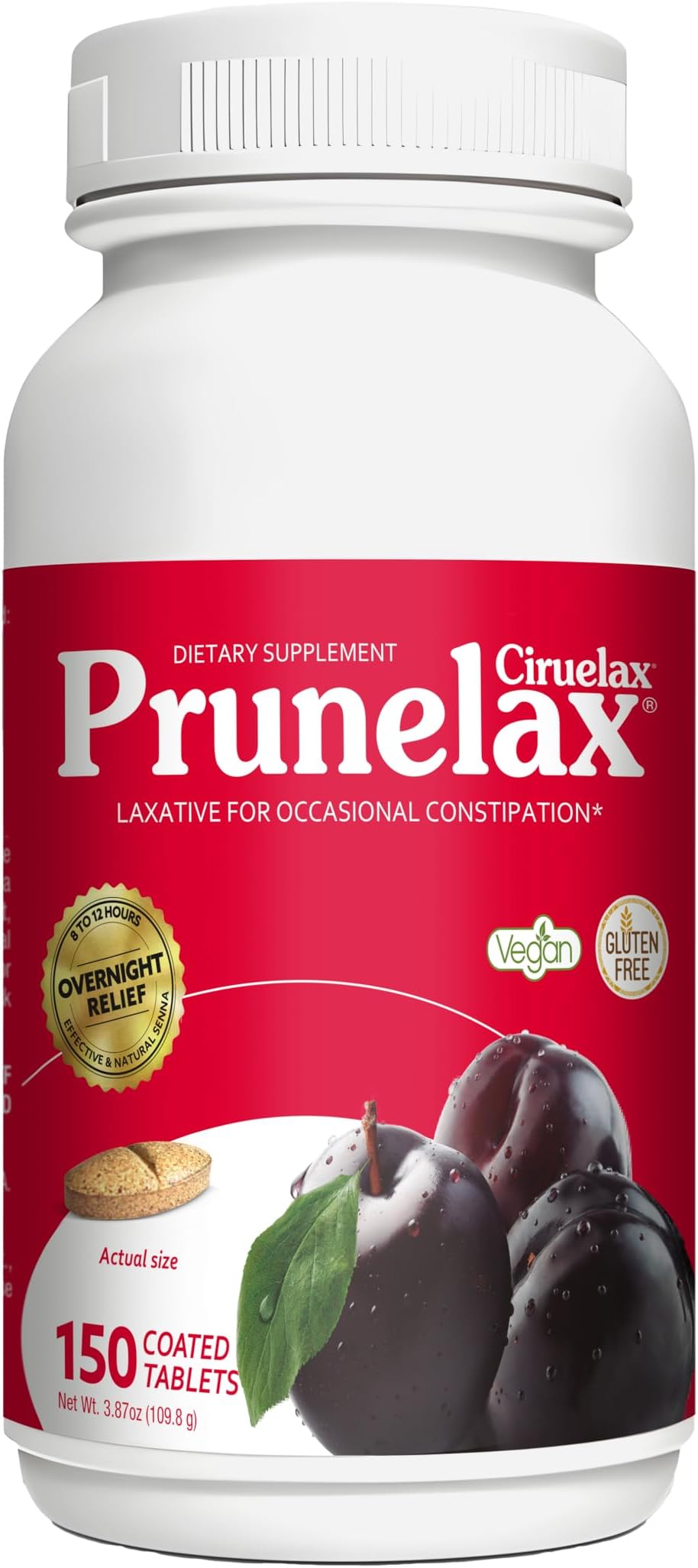 Ciruelax Natural Laxative Regular for Occasional Constipation, 150 Tablets