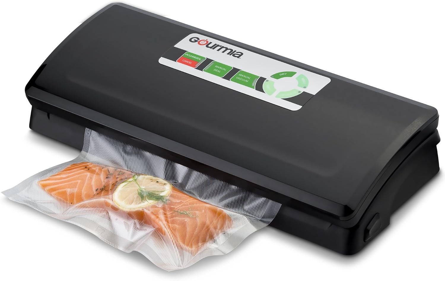 Gourmia GVS425 - Vacuum Sealer - 7 Function Customizable Vacuum Sealer - Preserve & Store or Vacuum for Sous Vide - Dry, Moist, Delicate or Soft Food - Includes Roll of Vacuum Bags