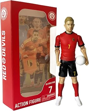 Megableu - Red Devils De Bruyne Figurine - 20 cm - Large Football Figure & Articulated Football Figure with 10 Articulation Points - Officially Licensed Belgium