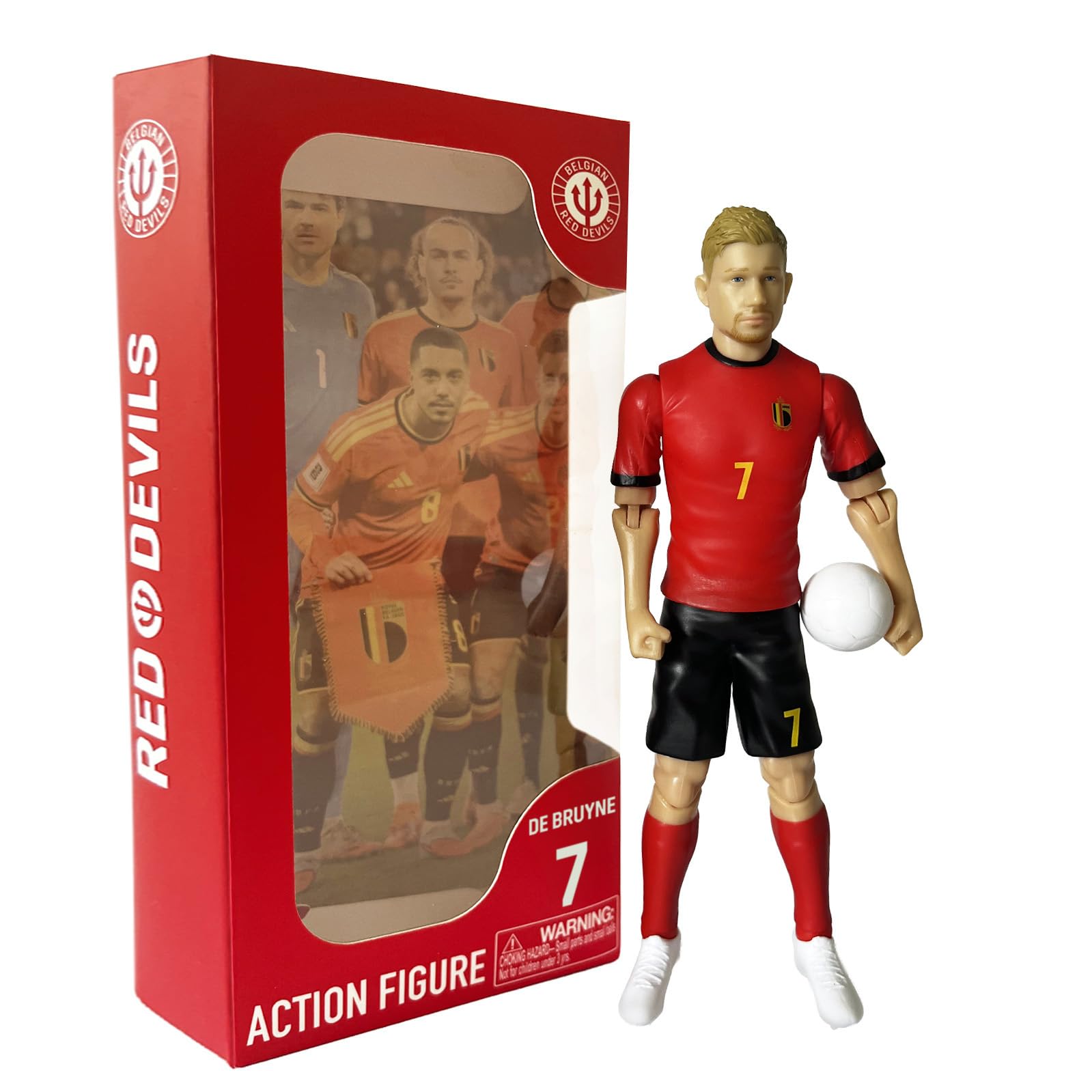 Belgium   Kids  Fully Articulated Football Figurine - De Bruyne - , Football by BANBO, Sports Direct