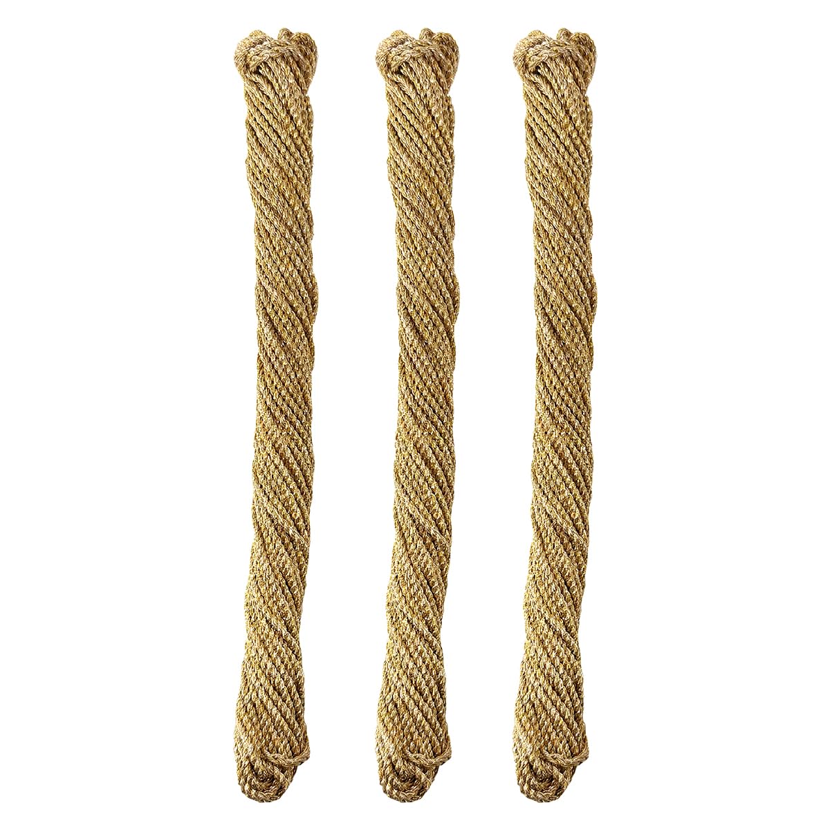 Embroiderymaterial 3MM Thick Metallic Zari Threads for Jewellery Making, Bracelet Making, Zari Thread for Aari Work, Embroidery Work, Dori/Rope/Dhaga (3 Skeins/100 Grams/Dark Gold Color)