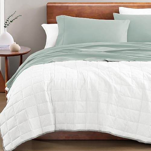 Miniatura 9 de Juego de sábanas de fibras extralargas 100  de algodón orgánico percal para cama tamaño Twin juego de 3 piezas transpirable y ultrasuave que se