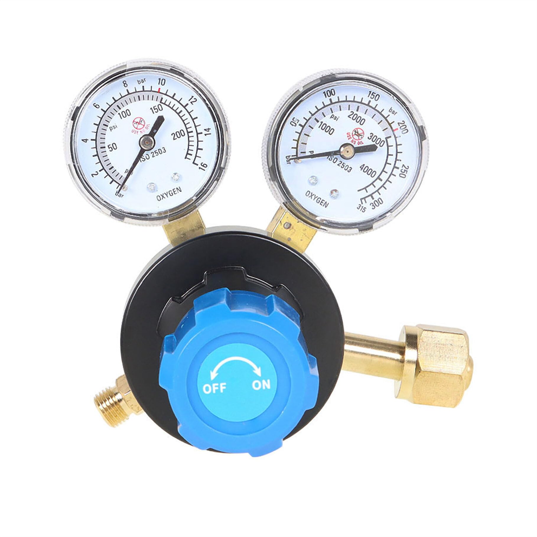 TJHSM CGA540 Oxygen Regulator Welding Gas Pressure Gauge Copper and Plastic for V-Style Torch Cutting Kit T-Handle