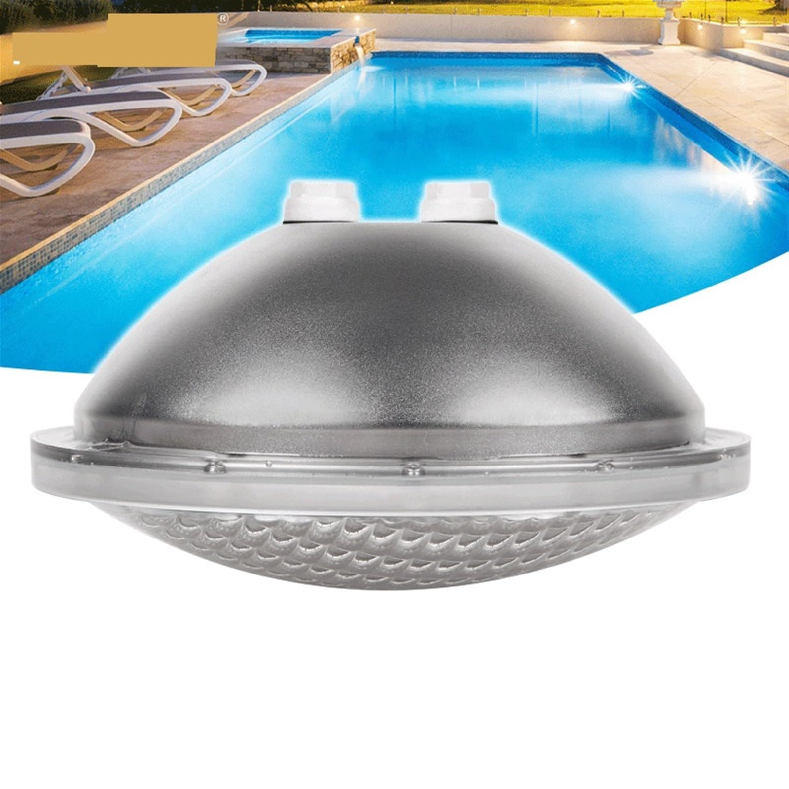 EDEDE Luci Piscina, Luci subacquee Colorate a LED Luci for Piscina Guscio in Acciaio Inossidabile Luci subacquee PAR56 Sorgente Luminosa Alternativa(Noir,PAR56H 18W)