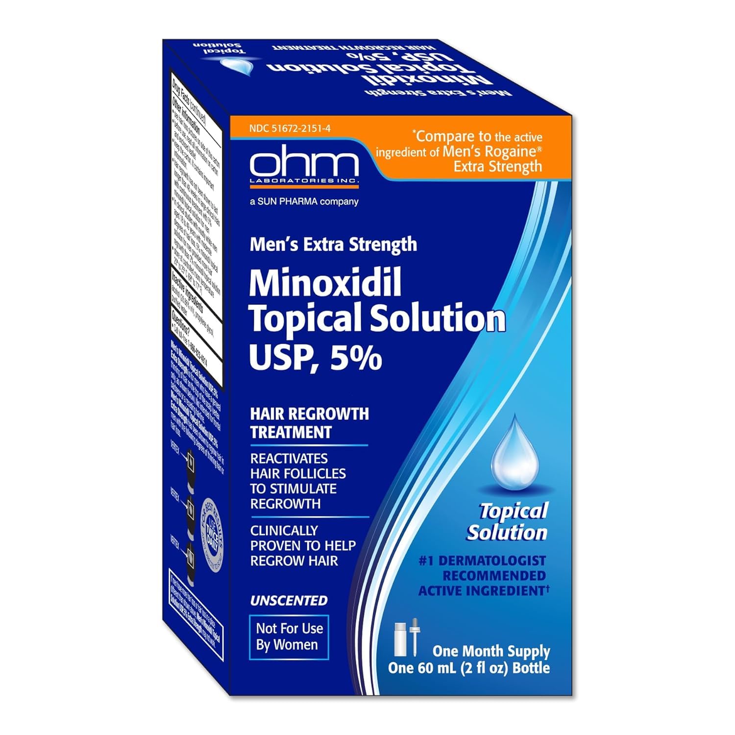Minoxidil Mens 5 Solution 2oz Tincture Bottle Clinically Proven to Regrow Hair Topical Solution 5 Hair Thinning Treatment