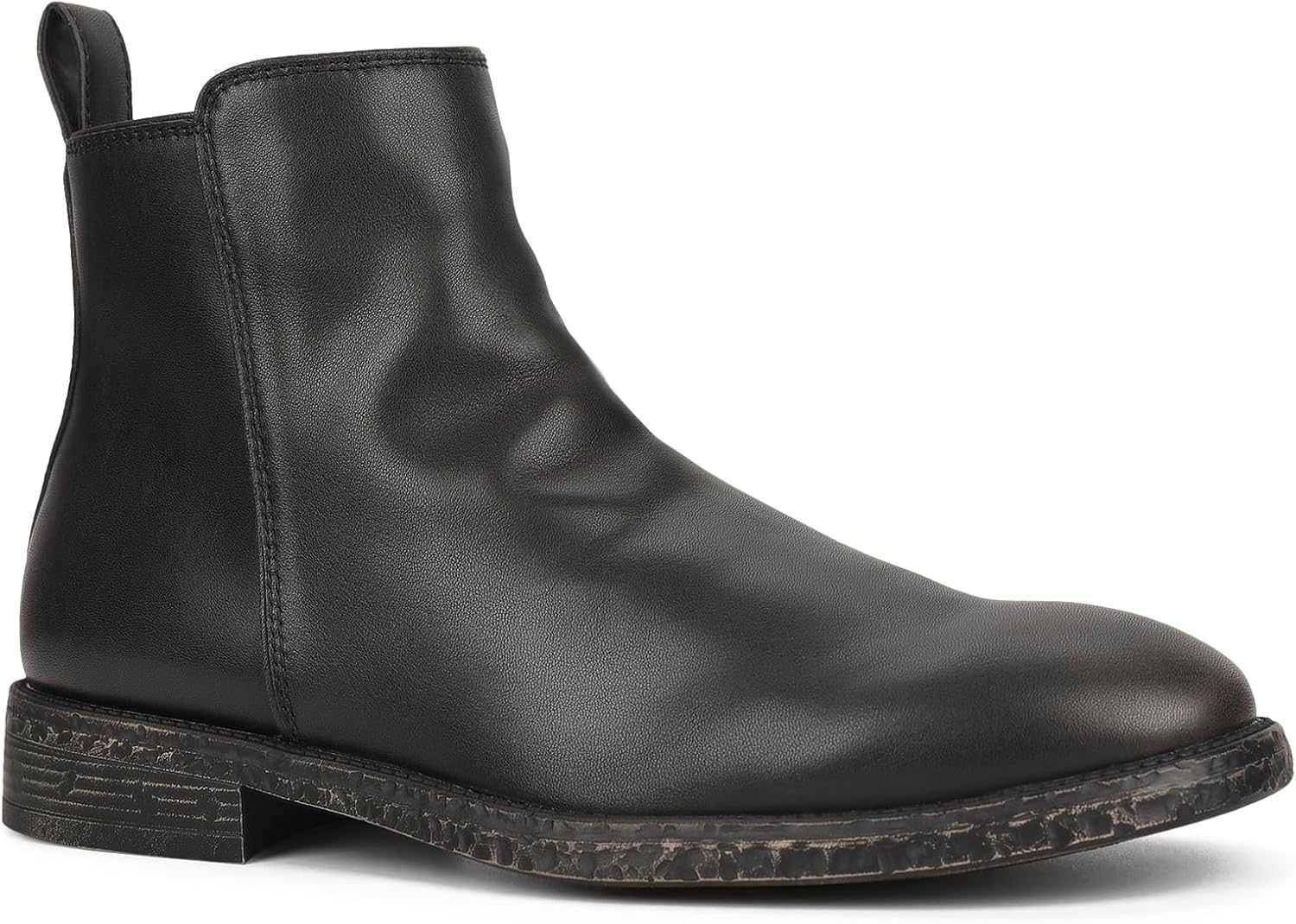 FIEEIF Men's Leather Ankle Boots Side Zip Stylish Comfortable Dress Chelsea Boots