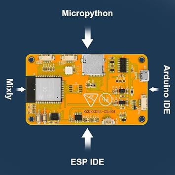 2 Pack 2.8 ESP32 Development Board WiFi Bluetooth ESP32-2432S028R Dual-core 240x320 Smart LCD Display TFT Module Touch Screen for Arduino IDE IoT (with Acrylic Shell)