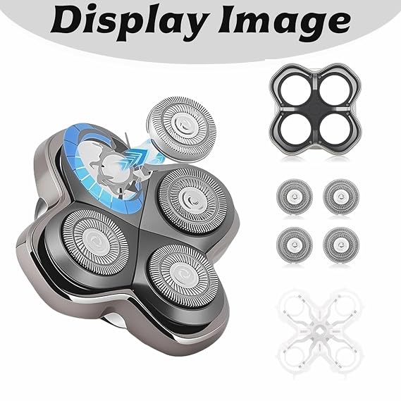 PRO 4 Head Replacement Blade Compatible with Pitbull Shaver Replacement Blade,Rotary 4 Blades Compatible with Skull Pitbull Gold/Silver/Platinum PRO,Blades Fit for Butterfly Kiss Head Shavers,1Pack.