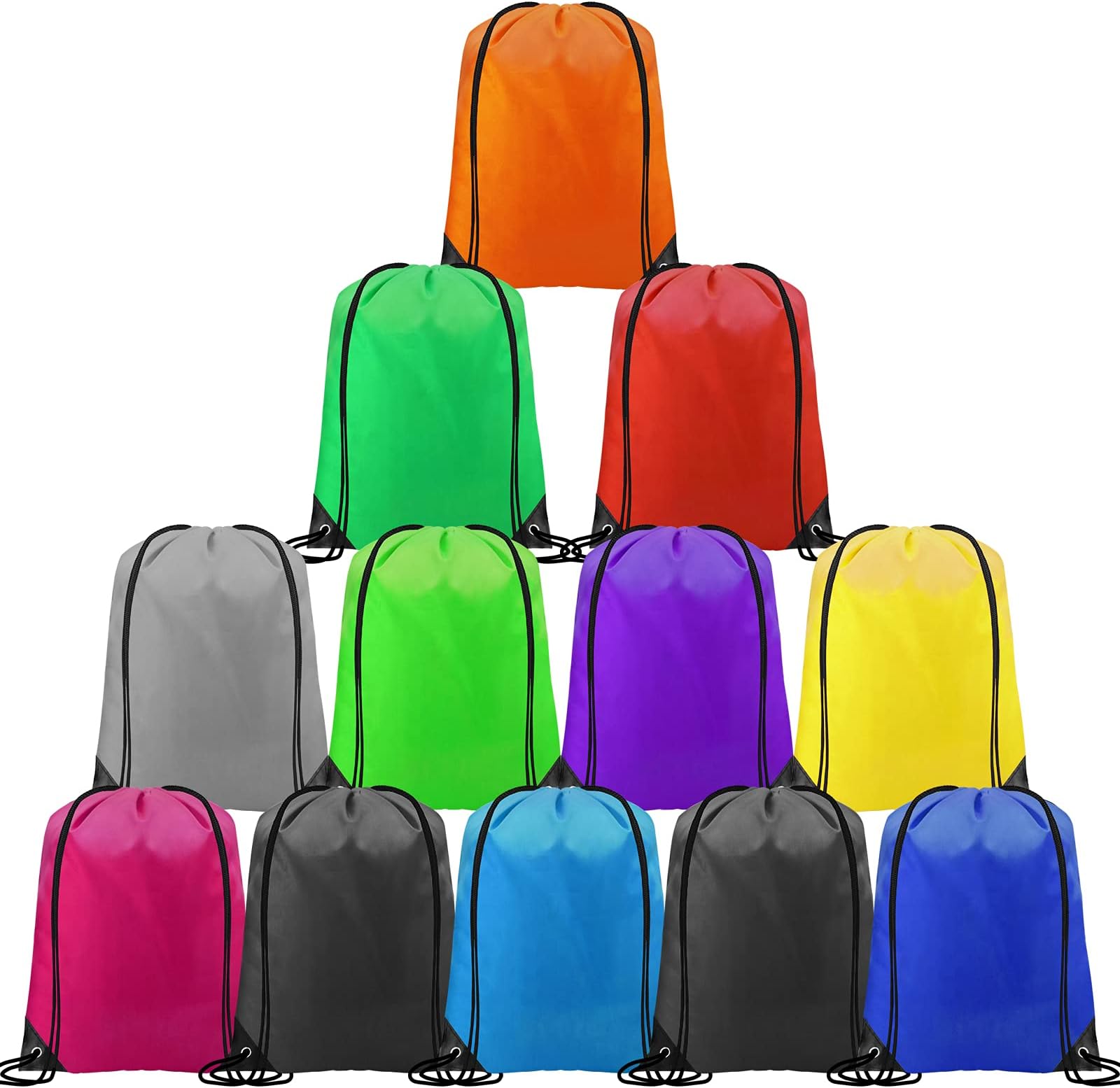 Drawstring Bags Bulk 12Pcs Drawstring Backpack for Women Men Large Size Draw String Back Sack for Birthday Party Sport Camping Climbing