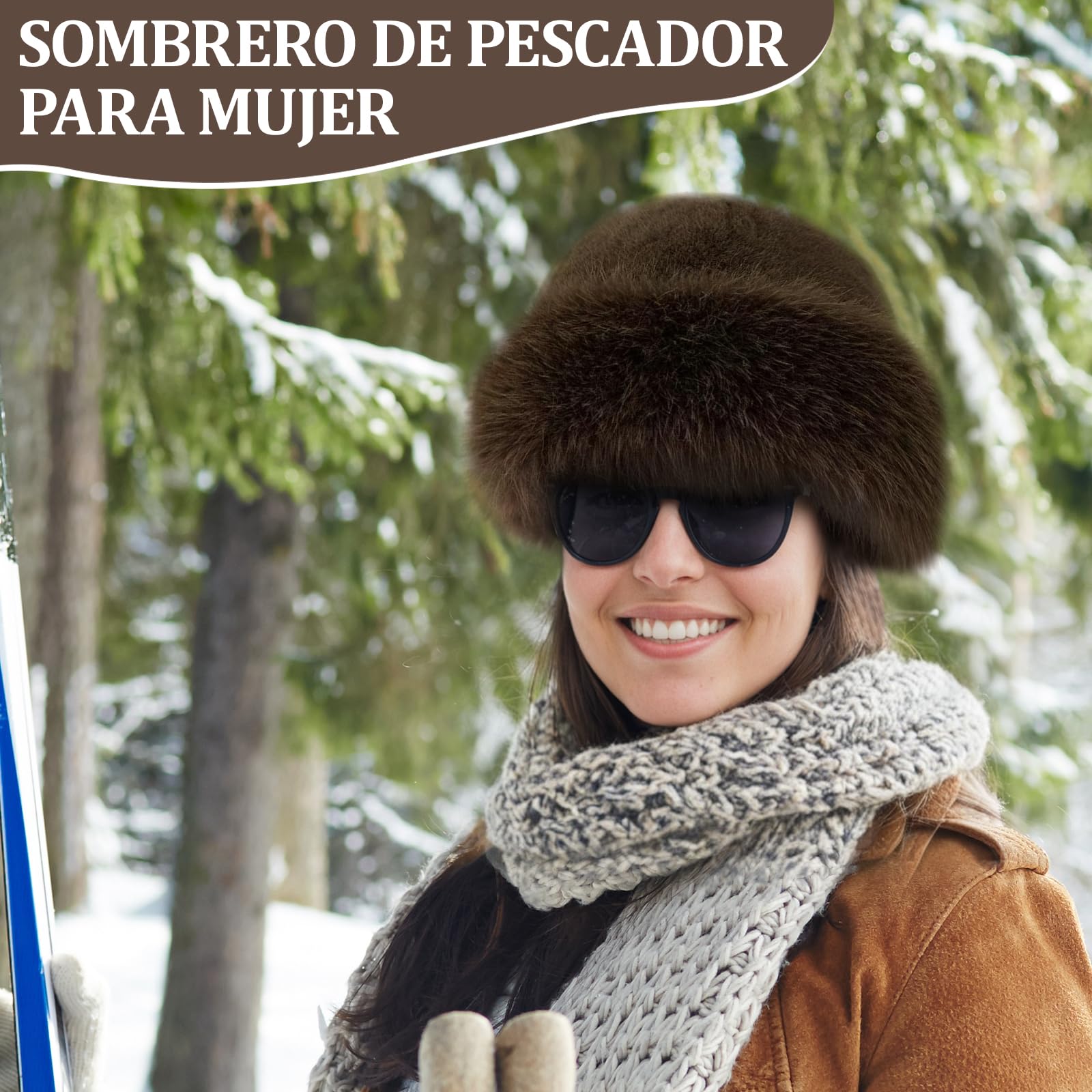 Gorro de Invierno para Mujer, Gorro Ruso para Deportes de Nieve