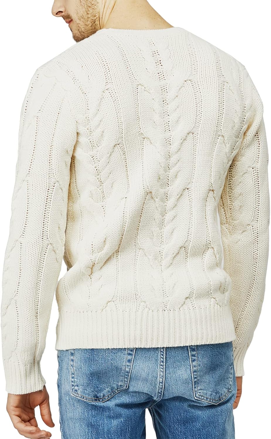 H2H Mens Casual Slim Fit Pullover Sweaters Knitted Long Sleeve Basic Designed Small Cmoswl078-ivory