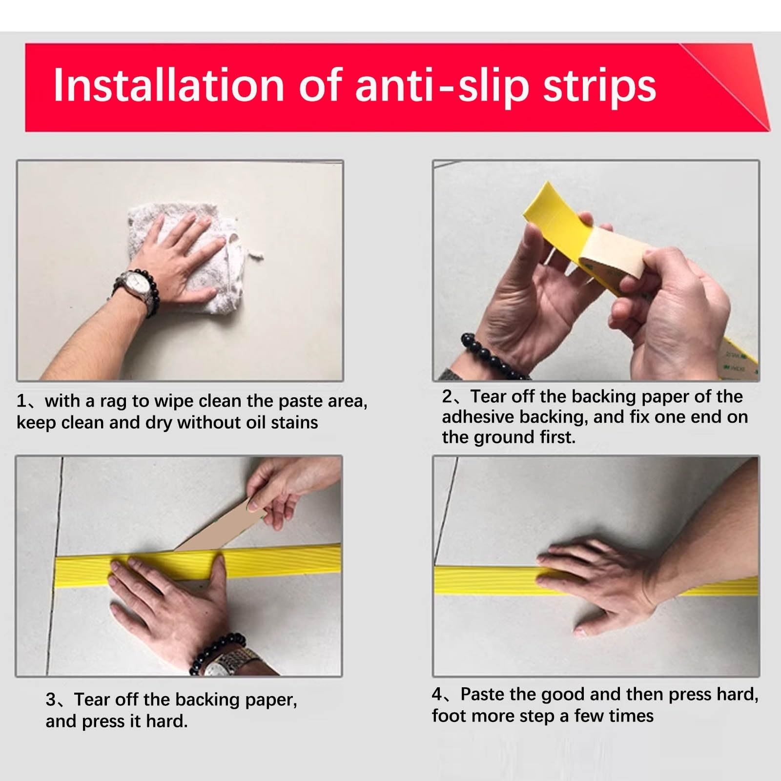 Tira De Borde De Vinilo Autoadhesivo Antideslizante De 1 M Para Escalera, Borde De Escalón Antideslizante, Borde De Escalera De Goma De PVC, Para Peldaños De Interior Y Exterior, Cantonera Protector(R