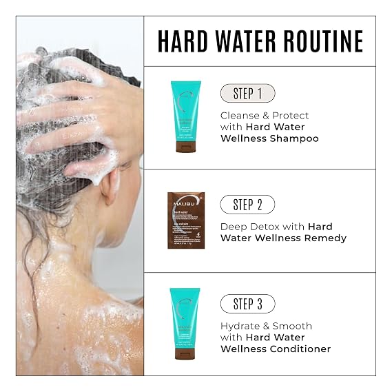 Malibu C Hard Water Hair Clarifying Shampoo - Travel Size Sulfate Free Chelating Formula for Build Up & Scalp Detox - Removes Minerals, Prevents Discoloration, Restores Shine - Vegan Hair Care, 3.4 oz