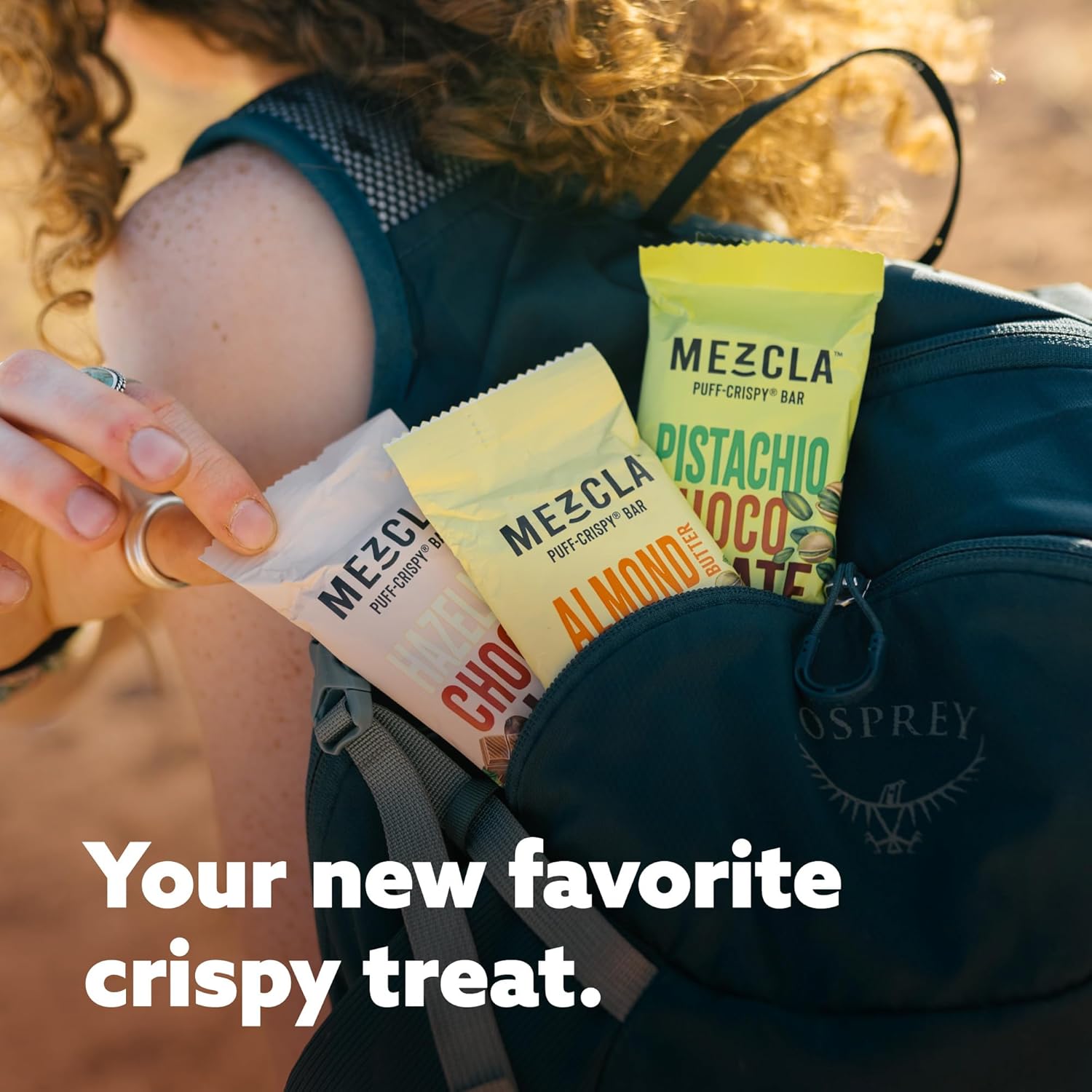 Mezcla Puff-Crispy Plant Based Protein Bars - Almond Butter Chocolate - Healthy Snacks for Adults & Kids - Perfect School, Travel, & Office Snacks - Gluten Free, Vegan, Non GMO, 10g Protein - 12 Count