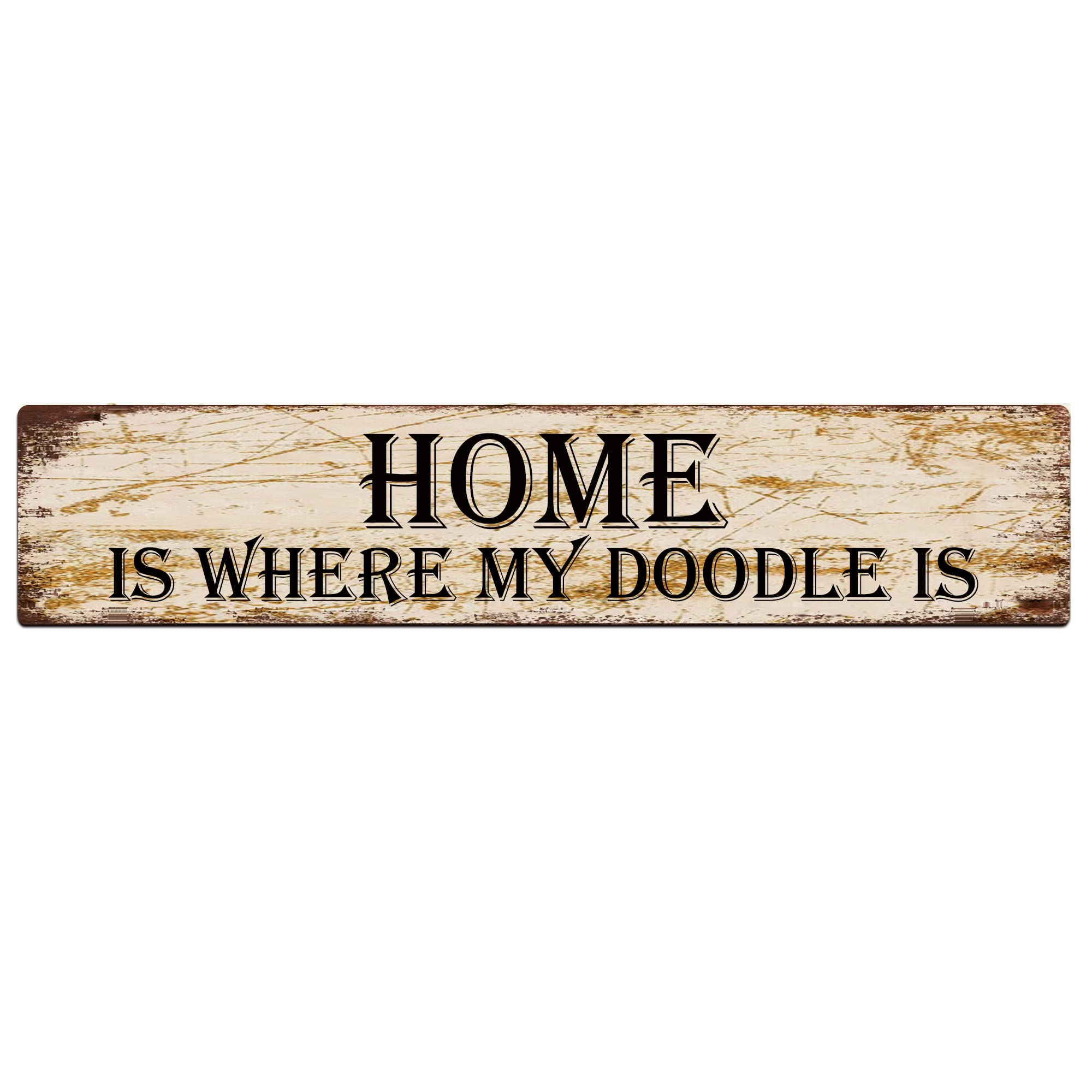 Home is Where My Doodle is Retro Tin Signs Aluminum Metal Sign for Kitchen Home Garden Wall Bar Cafe Decor 4x16 Inch
