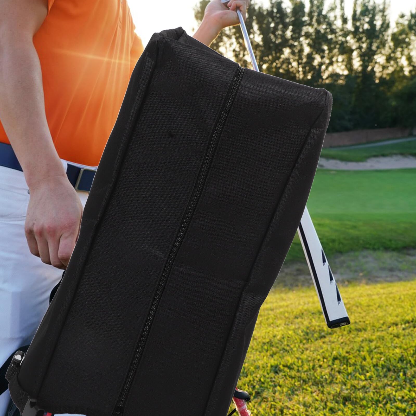 Golfbag Regenschutz Golftaschenhülle Staubschutzhülle Elastisch Schwarz Reise Schläger Schutzhülle