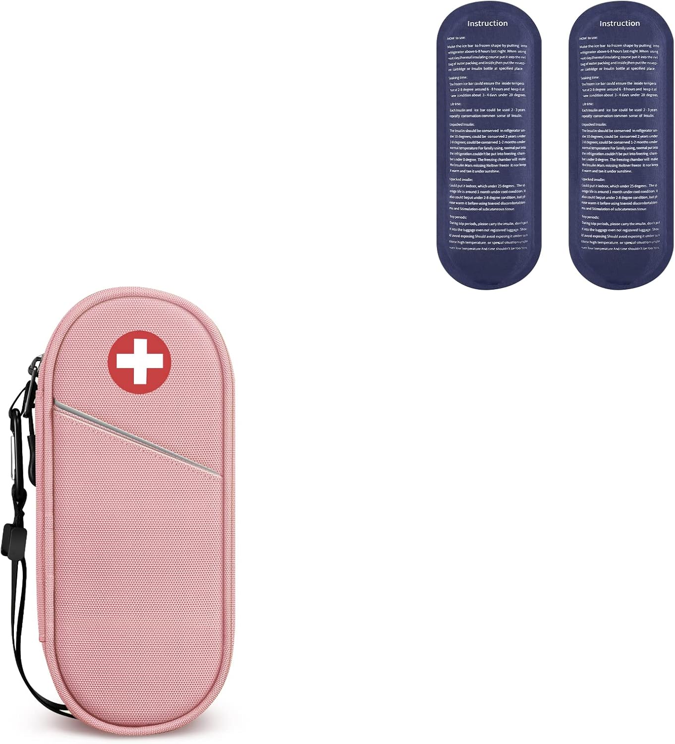 SITHON Medical Carrying Case Insulated Pink & Ice Packs Bundle