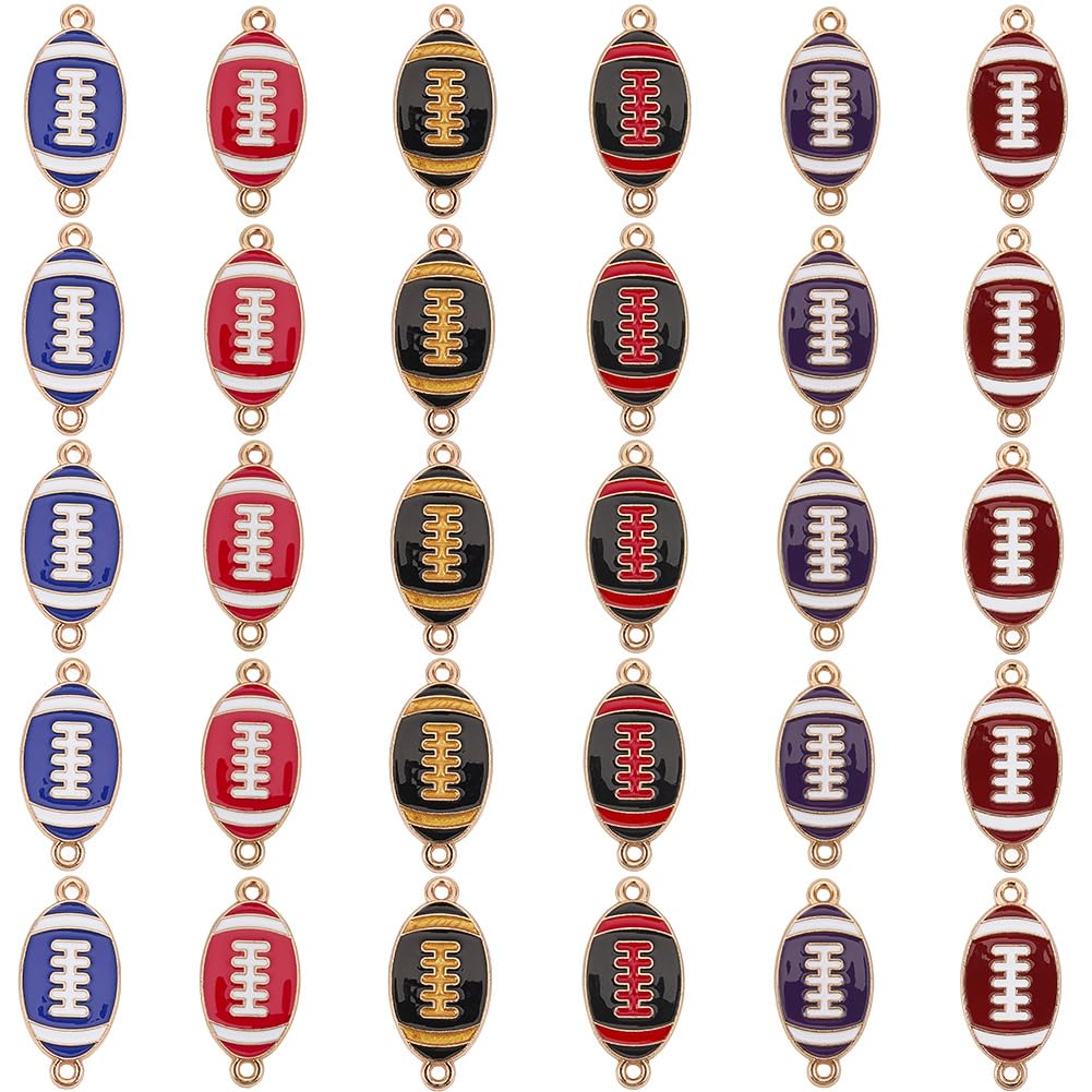 Breloques football américain émaillées SUNNYCLUE pour offrir un bijou fait main
