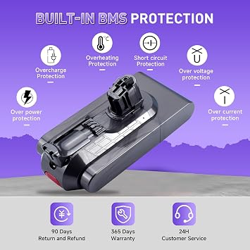 25.2V 8000mAh V11 Button Click in Battery Replacement Compatible for Dyson V15 V11 Extra/Absolute/Animal/Torque/Drive/Outsize V11/V15/SV15/SV22/970425-01 Vacuum Cleaner