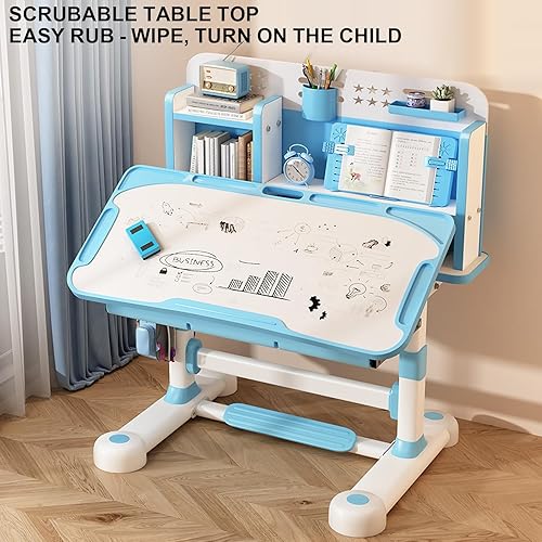 Miniatura 6 de Juego de sillas de escritorio con función para niños, altura ajustable, juego de sillas de mesa escolares con diseño de partición, soporte para