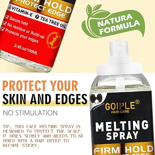 Miniatura 4 de Mousse de cabello fundido de encaje para pelucas y postizos de mujer, juego de herramientas de spray de tinte de acabado natural (marrón medio)