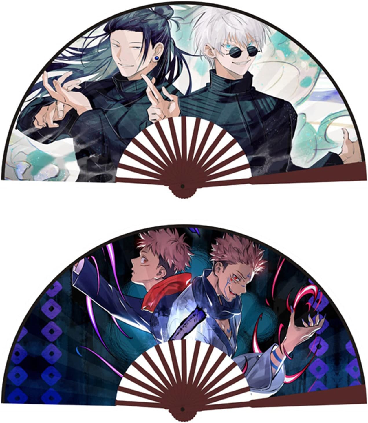 Jujutsu Kaisen Folding Fans Date a Live Tokisaki Kurumi Bamboo Fans Anime Hand Fans for Birthday Gifts Dancing Cosplay (Jujutsu Kaisen)