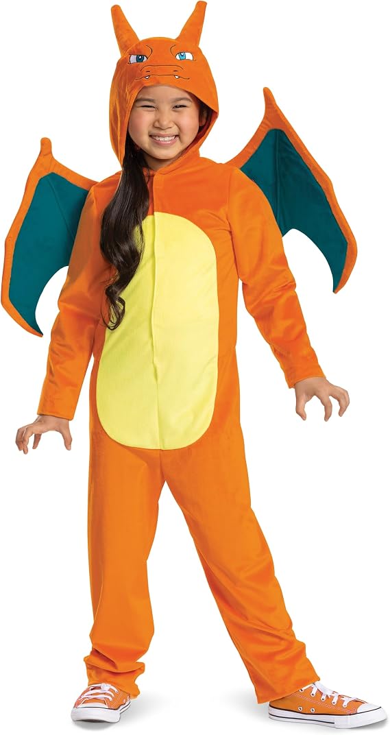 Disguise Pokemon Charizard Costume, Official Pokemon Costume for Kids, Medium (7-8)
