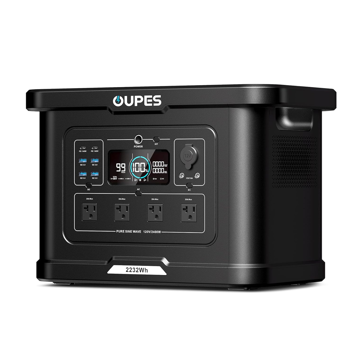 OUPES Exodus 2400 Portable Power Station 2400W Boost 2600W Surge 4500W 2232Wh LiFePO4 Battery Generator 0-80 Charge in