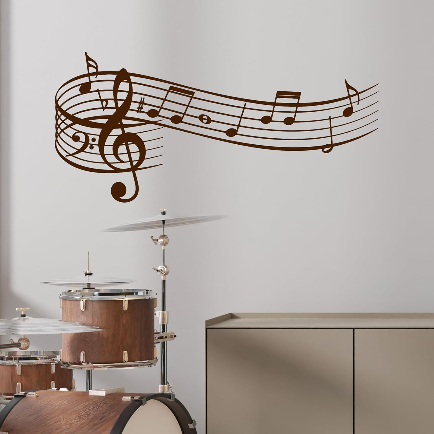 Vinyl Wall Decal Music Notes Store Gift for Musician Stickers Large Decor (3446ig) Black