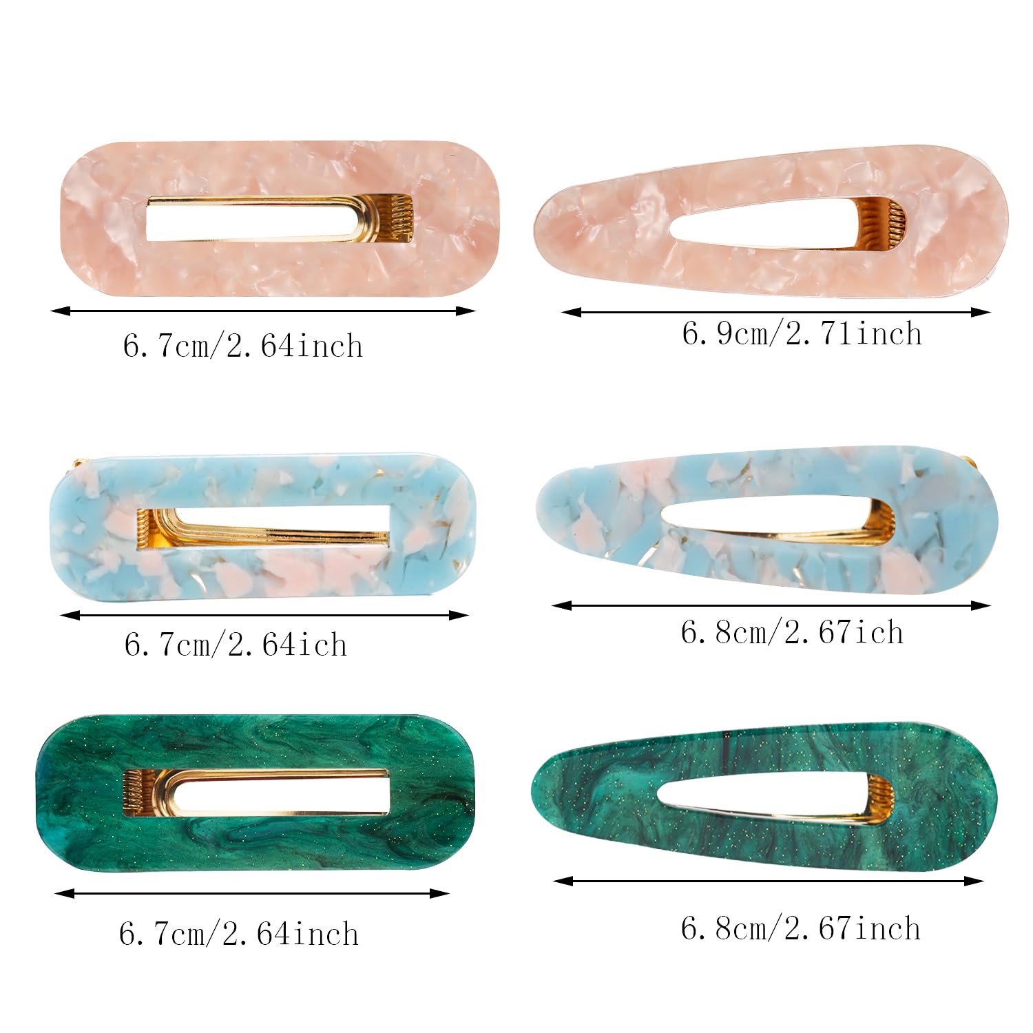 Parcce 12 Pieces Acrylic Resin Marble Hair Clips Set, Decorative Pearls Hair Barrettes Sweet Decorative Bobby Pins Hairpin Headwear Hair Accessories Headwear for Women and Girls…