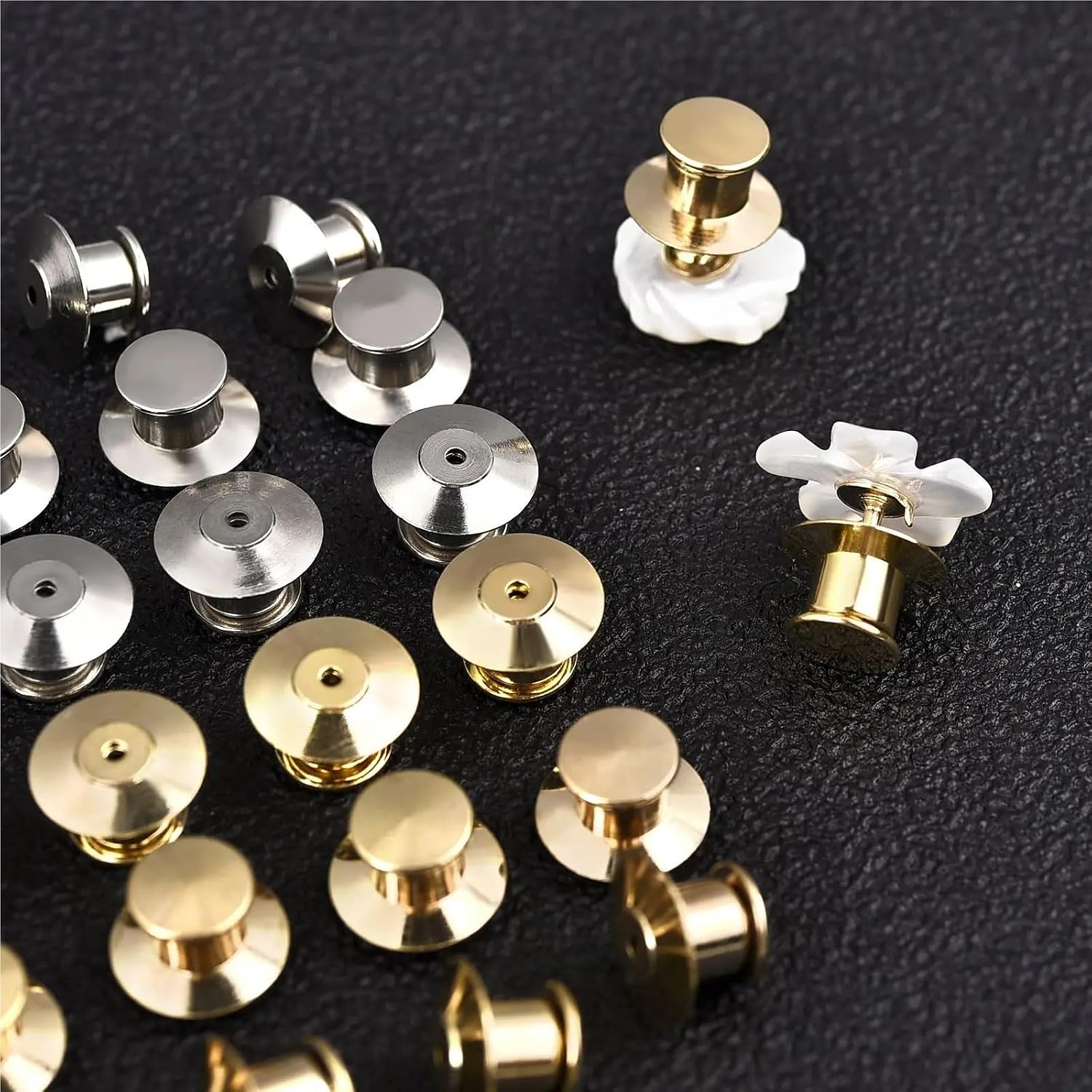 Locking Pin Backs 120pcs Locking Clasp Used Back Metal Pin of Brooch Enamel Lapel Pin Clasp Safety Hold Pin Jewelry Findings(Silvery)